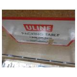 U-LINE PACKING TABLES WITH WOODEN HUTCH TOPS