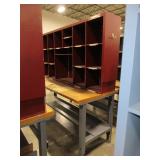 U-LINE PACKING TABLES WITH WOODEN TOPS