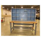 U-LINE PACKING TABLES WITH WOODEN HUTCH TOPS