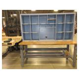 U-LINE PACKING TABLES WITH WOODEN HUTCH TOPS