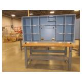 U-LINE PACKING TABLES WITH WOODEN HUTCH TOPS