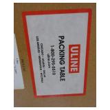 U-LINE PACKING TABLES WITH WOODEN HUTCH TOPS