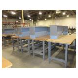 U-LINE/ GLOBAL PACKING TABLES WITH HUTCH TOPS