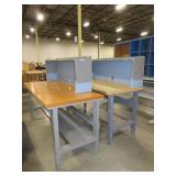 U-LINE/GLOBAL PACKING TABLES WITH HUTCH TOPS