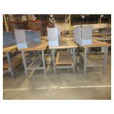 U-LINE / GLOBAL PACKING TABLES WITH HUTCH TOPS
