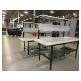 SHIPPING/SORTING TABLES WITH HEIGHT ADJUSTABLE LEGS AND TOP