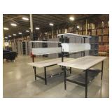 SHIPPING/SORTING TABLES WITH HEIGHT ADJUSTABLE LEGS AND TOP