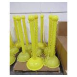YELLOW PLASTIC STANCHIONS WITH CHAIN