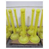 YELLOW PLASTIC STANCHIONS WITH CHAIN