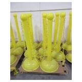 YELLOW PLASTIC STANCHIONS WITH CHAIN