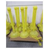 YELLOW PLASTIC STANCHIOS WITH CHAIN