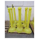 YELLOW PLASTIC STANCHIONS WITH CHAIN