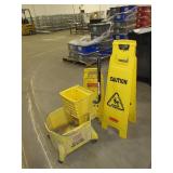 RUBBERMAID SCRUB BUCKET AND CAUTION SIGNS