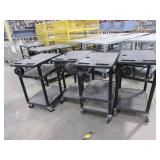 LUXOR BLACK ROLLING CARTS WITH POWER STRIPS