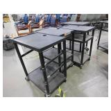 LUXOR BLACK ROLLING CARTS WITH POWER STRIPS