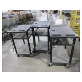 LUXOR, BLACK, ROLLING CARTS WITH POWER STRIP