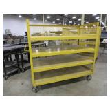 YELLOW, STEEL, ROLLING STORAGE CART - HEAVY DUTY