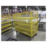 YELLOW, STEEL, ROLLING STORAGE CART - HEAVY DUTY