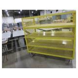 RELIUS, YELLOW, STEEL, HEAVY DUTY ROLLING CART.