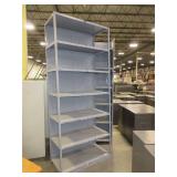 TALL GRAY METAL WAREHOUSE SHELVING
