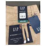 Pair of GAP 5 Pocket Pants Size 40x30 Khaki and Blue