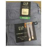 Pair of GAP 5 Pocket Pants Size 40x30 Khaki and Blue