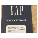Pair of GAP 5 Pocket Pants Size 40x30 Khaki and Blue