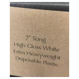 Case of 48 Yoshi 7-Inch High Gloss White Disposable Plastic Tongs