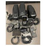 Mixed Electronics Lot with Panasonic Phone, Logitech Webcam, Altech Speakers and Accessories