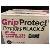 Case of 1000 GripProtect Precise Black 5 XL Nitrile Powder-Free Exam Gloves