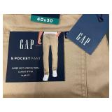 Gap 5 Pocket Slim Fit Twill Pants Size 40x30 Tan