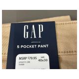 Gap 5 Pocket Slim Fit Twill Pants Size 40x30 Tan