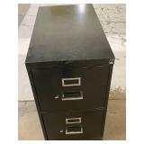 Black Two Drawer Metal File Cabinet