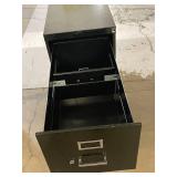 Black Two Drawer Metal File Cabinet