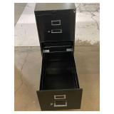 Black Two Drawer Metal File Cabinet