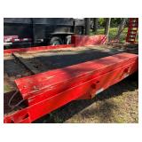 Red Flatbed Equipment/Vehicle Trailer with Ramp
