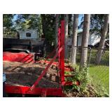 Red Flatbed Equipment/Vehicle Trailer with Ramp