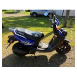 Yamaha Blue Scooter with Rear Rack