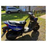 Yamaha Blue Scooter with Rear Rack