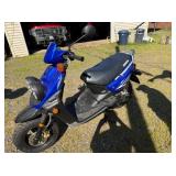 Yamaha Blue Scooter with Rear Rack