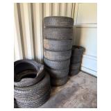 Lot of 14 Used Tires - Various Sizes, Includes Firestone