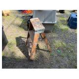 Vintage Wooden Step Ladder with Worn Finish