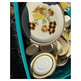 Vintage Fruit-Themed Dinnerware Set - Plates and Cups