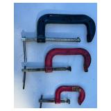 Set of 4 Assorted C-Clamps in Various Sizes