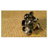Black & Silver Necklace, Earring, And Ring