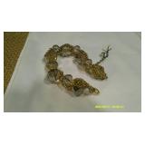 Gold Chain Wrapped Bracelet & Earring