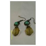 Blue/Green Beaded Necklaces & Earring Pair