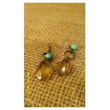 Blue/Green Beaded Necklaces & Earring Pair