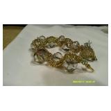 Gold Chain Wrapped Bracelet & Earring