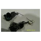 Silver Chain Wrapped Bracelet & Earring